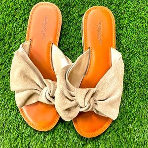 AE Suede Bow Sandals - size 36
